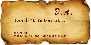 Dvorák Antonietta névjegykártya